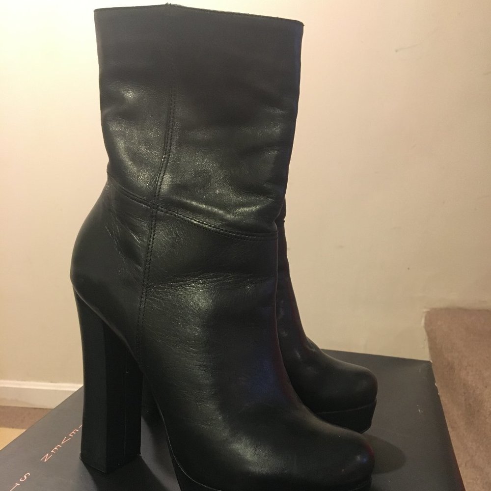 Steve Madden Steven Drakes Black Platform Boot 8.5 - Picture 7 of 9